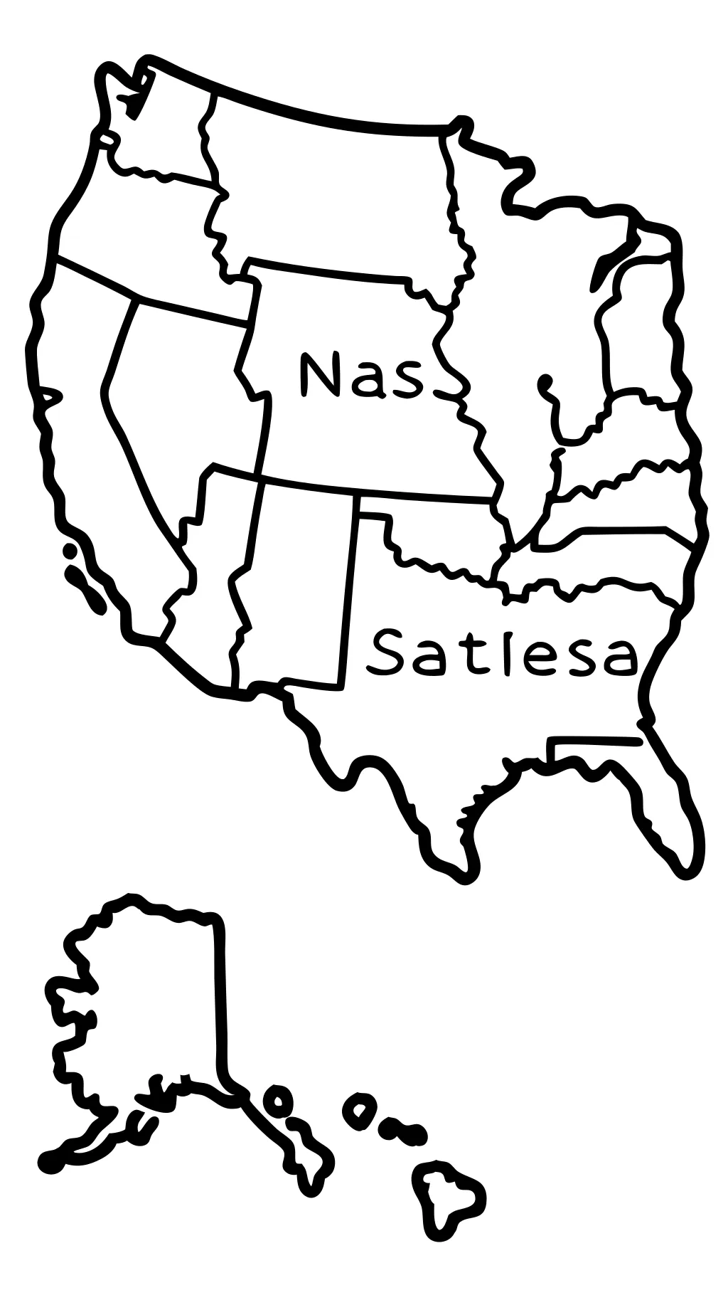 map of america coloring page